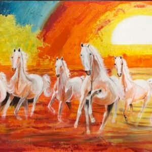 Horse Acrylic Knife Painting Size- 7’6”x2’ (customised as per vastu)